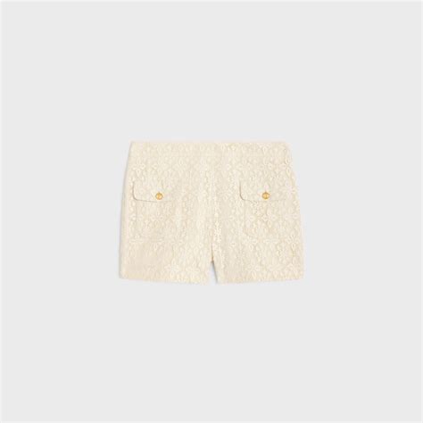 celine mini shorts|ROMY MINI SHORTS IN LACE COTTON .